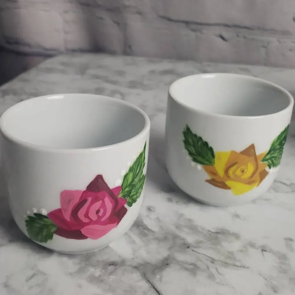 Pink and Yellow Floral Tea‎ Set by Pier One Imports